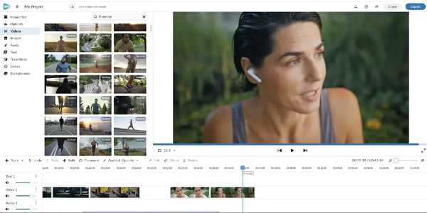 Stock footage open in WeVideo's editor.